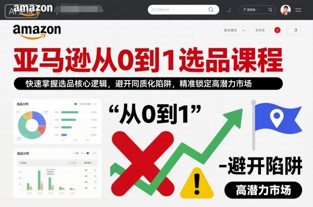 亚马逊从0到1选品课程，快速掌握选品核心逻辑，避开同质化陷阱，精准锁定高潜力市场(更新)-云网创