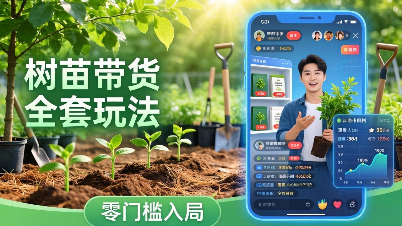 视频号AI树苗带货全套玩法：零门槛入局，掌握豆包、千问等AI工具制作树苗视频的全套流程-云网创