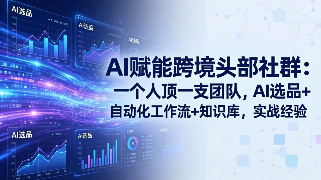 AI赋能跨境头部社群：一个人顶一支团队，AI选品+自动化工作流+知识库，实战经验-更新3月-云网创