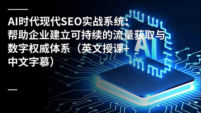 AI时代现代SEO实战系统:帮助企业建立可持续的流量获取与数字权威体系(英文授课+中文字幕-云网创