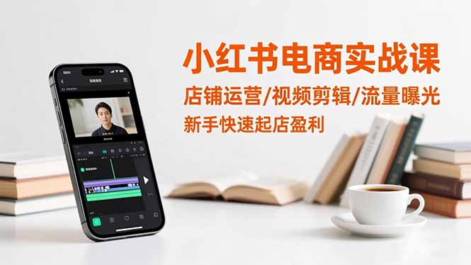 小红书电商实战课:店铺运营/视频剪辑/流量曝光,新手快速起店盈利-云网创