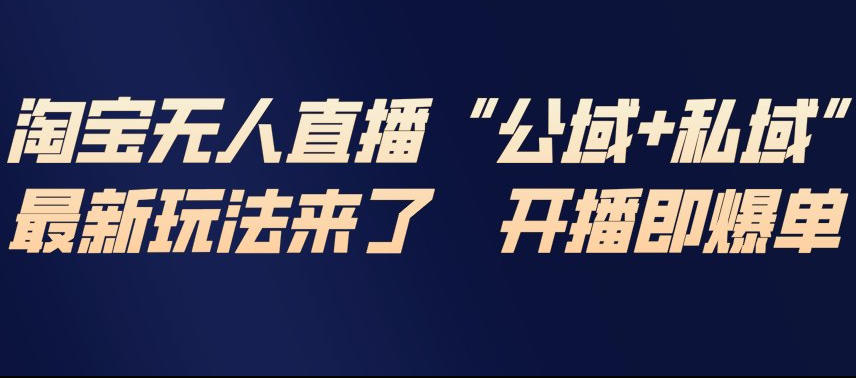 淘宝无人直播完整教程，公试+私域，最新玩法来了，开播即爆单-云网创