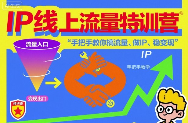 IP线上流量特训营,手把手教你搞流量、做IP、稳变现-云网创
