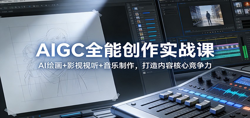 AIGC全能创作实战课：AI绘画+影视视听+音乐制作，打造内容核心竞争力-云网创