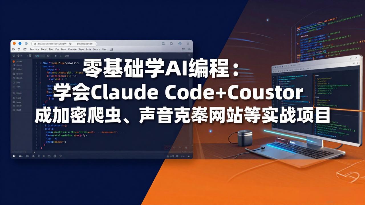 零基础学AI编程：学会Claude Code+Cursor完成加密爬虫、声音克隆网站等实战项目-云网创