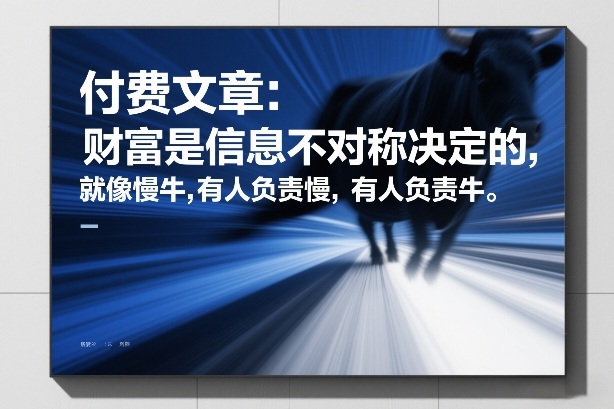 付费文章：财富是信息不对称决定的，就像慢牛，有人负责慢，有人负责牛-云网创