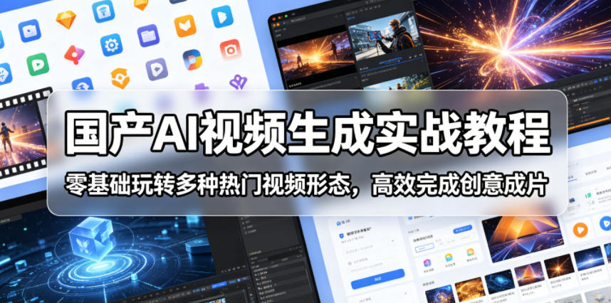 国产AI视频生成实战教程，零基础玩转多种热门视频形态，高效完成创意成片-云网创