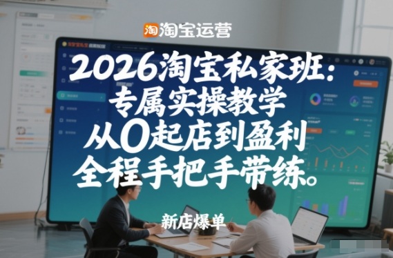 2026淘宝私家班:专属实操教学,从0起店到盈利,全程手把手带练(更新26年2月)-云网创