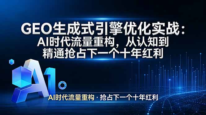 GEO 生成式引擎优化实战：AI时代流量重构，从认知到精通抢占下一个十年红利-云网创