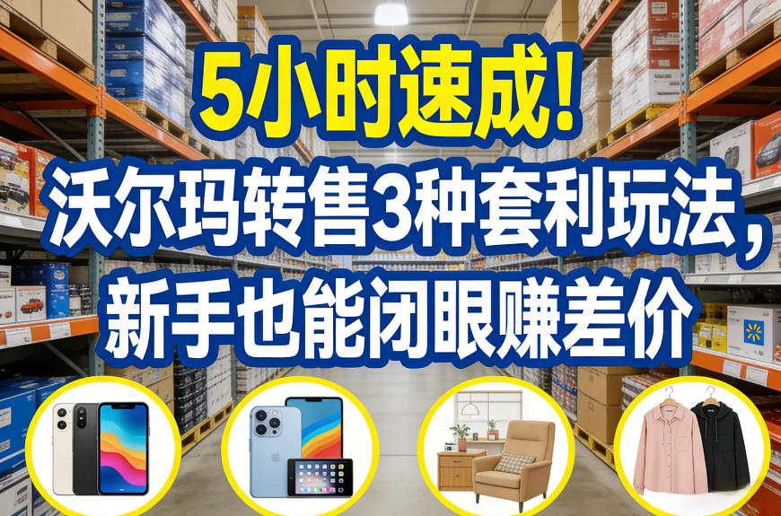 5小时速成！沃尔玛转售3种套利玩法，新手也能闭眼賺差价-云网创