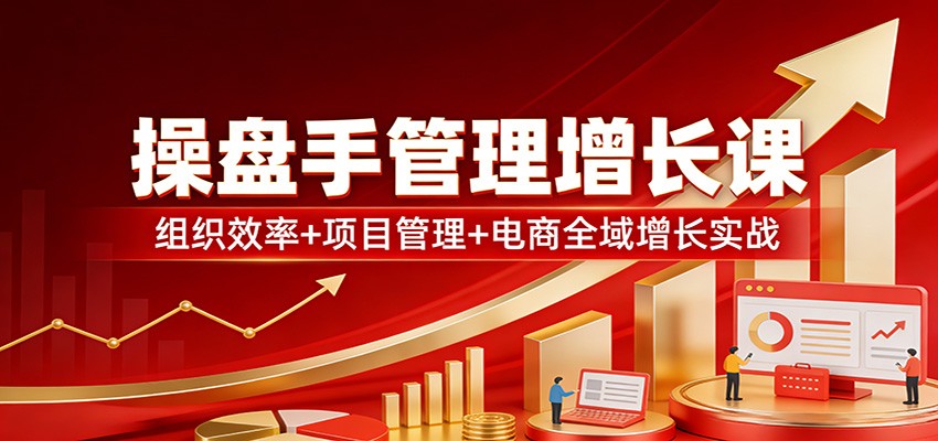 操盘手管理增长课：组织效率+项目管理+电商全域增长实战-云网创