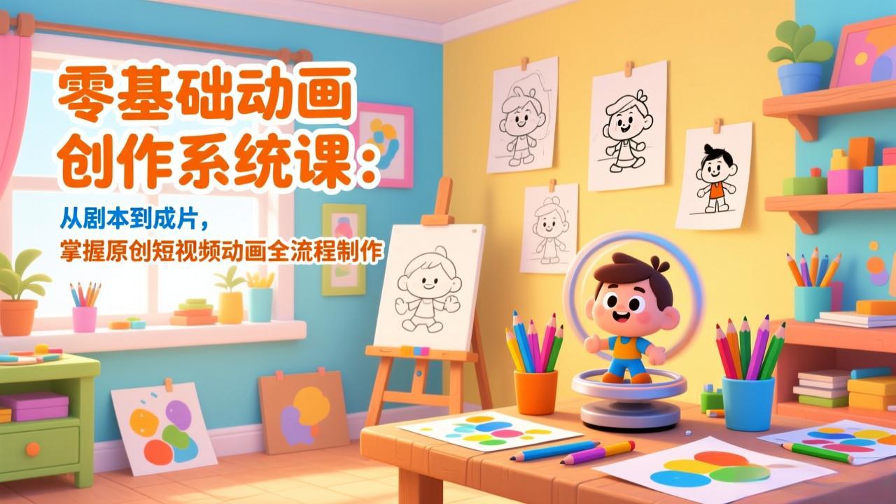 零基础动画创作系统课：从剧本到成片，掌握原创短视频动画全流程制作-云网创