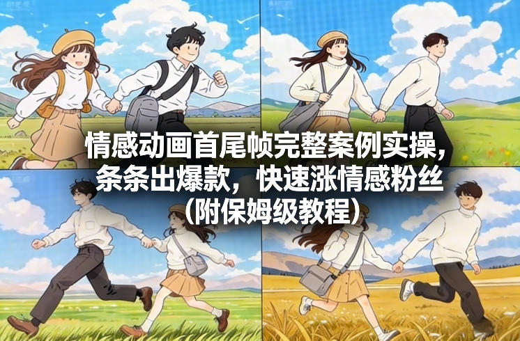 情感动画首尾帧完整案例实操，条条出爆款，快速涨情感粉丝(附保姆级教程)-云网创