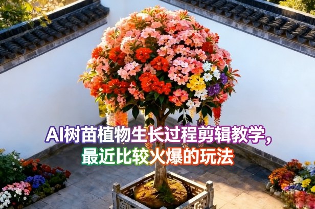 AI树苗植物生长过程剪辑教学，最近比较火爆的玩法-云网创