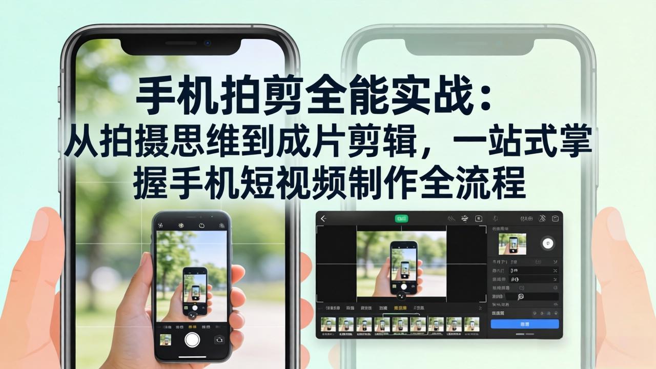 手机拍剪全能实战：从拍摄思维到成片剪辑，一站式掌握手机短视频制作全流程-云网创