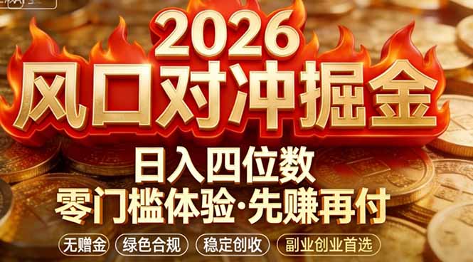 2026美金对冲套利，无赠金对冲策略保驾护航，低门槛易上手实操。单人单日收益2000+-云网创