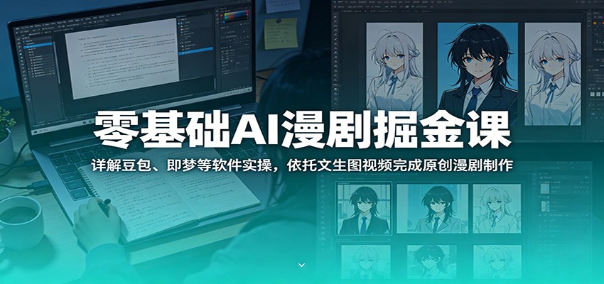 零基础AI漫剧掘金课：详解豆包、即梦等软件实操，依托文生图视频完成原创漫剧制作-云网创