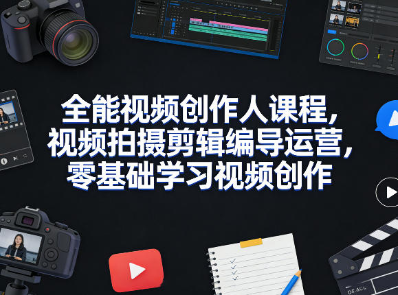 全能视频创作人课程，视频拍摄剪辑编导运营，零基础学习视频创作(更新2026年3月)-云网创