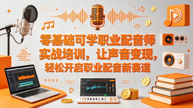 零基础可学职业配音师实战培训，让声音变现，轻松开启职业配音新赛道-云网创