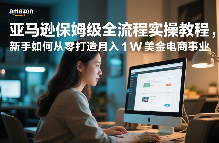亚马逊保姆级全流程实操教程，新手如何从零打造月入1W美金电商事业-云网创