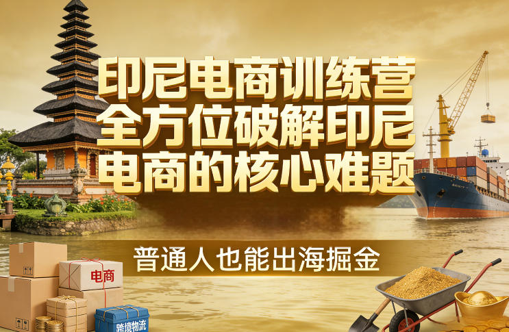 印尼电商训练营，全方位破解印尼电商的核心难题，普通人也能出海掘金-云网创