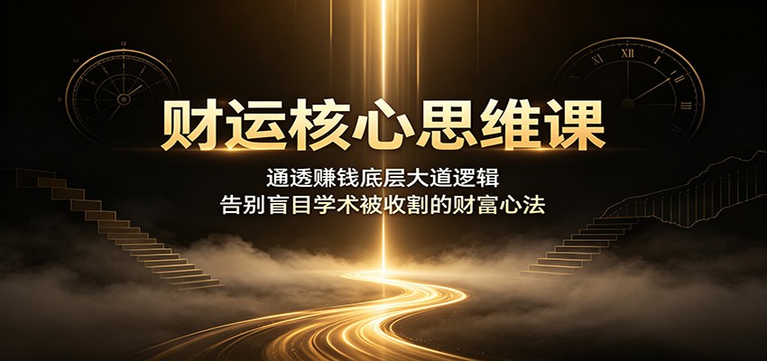 财运核心思维课：通透赚钱底层大道逻辑，告别盲目学术被收割的财富心法-云网创