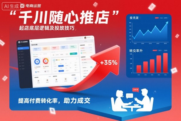 千川随心推起店底层逻辑及投放技巧,提高付费转化率,助力成交-云网创