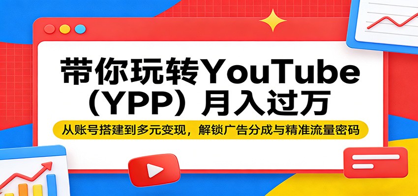带你玩转YouTube(YPP)月入过万:从账号搭建到多元变现,解锁广告分成与精准流量密码-云网创