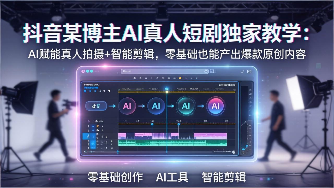 抖音某博主AI真人短剧独家教学:AI赋能真人拍摄+智能剪辑,零基础也能产出爆款原创内-云网创