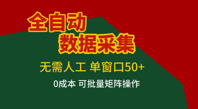 全自动数据采集，无需人工，单窗口50+，0成本可批量矩阵操作【揭秘】-云网创