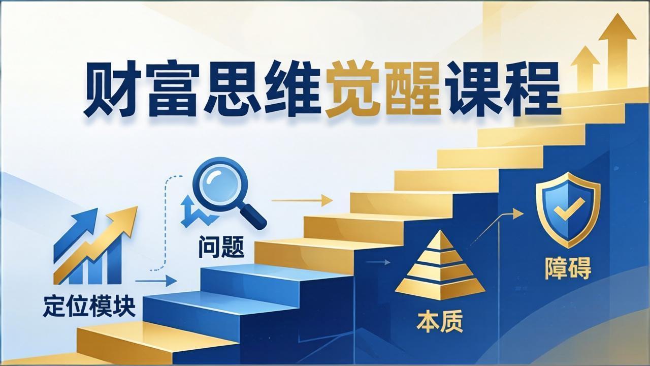 财富思维觉醒第十期：3天大课四大模块，精准定位问题看清本质，扫清人生障碍-云网创