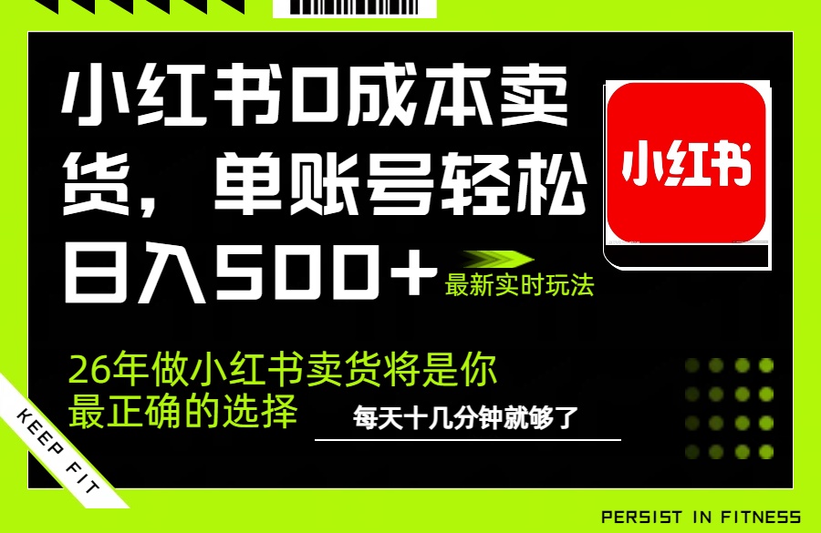 小红书0成本AI卖货，单账号轻松日入500+，完全托管AI，可矩阵放大-云网创