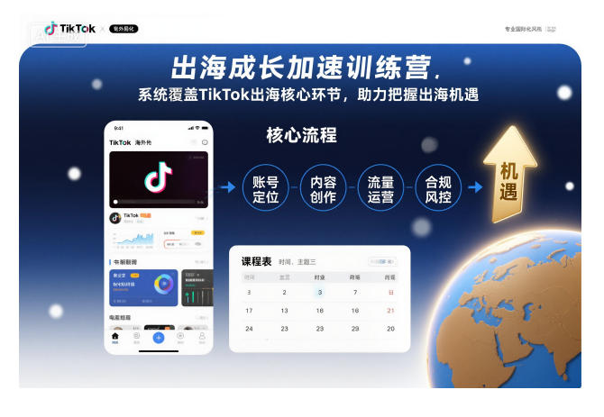 出海成长加速训练营,系统覆盖TikTok出海核心环节,助力把握出海机遇(更新)-云网创