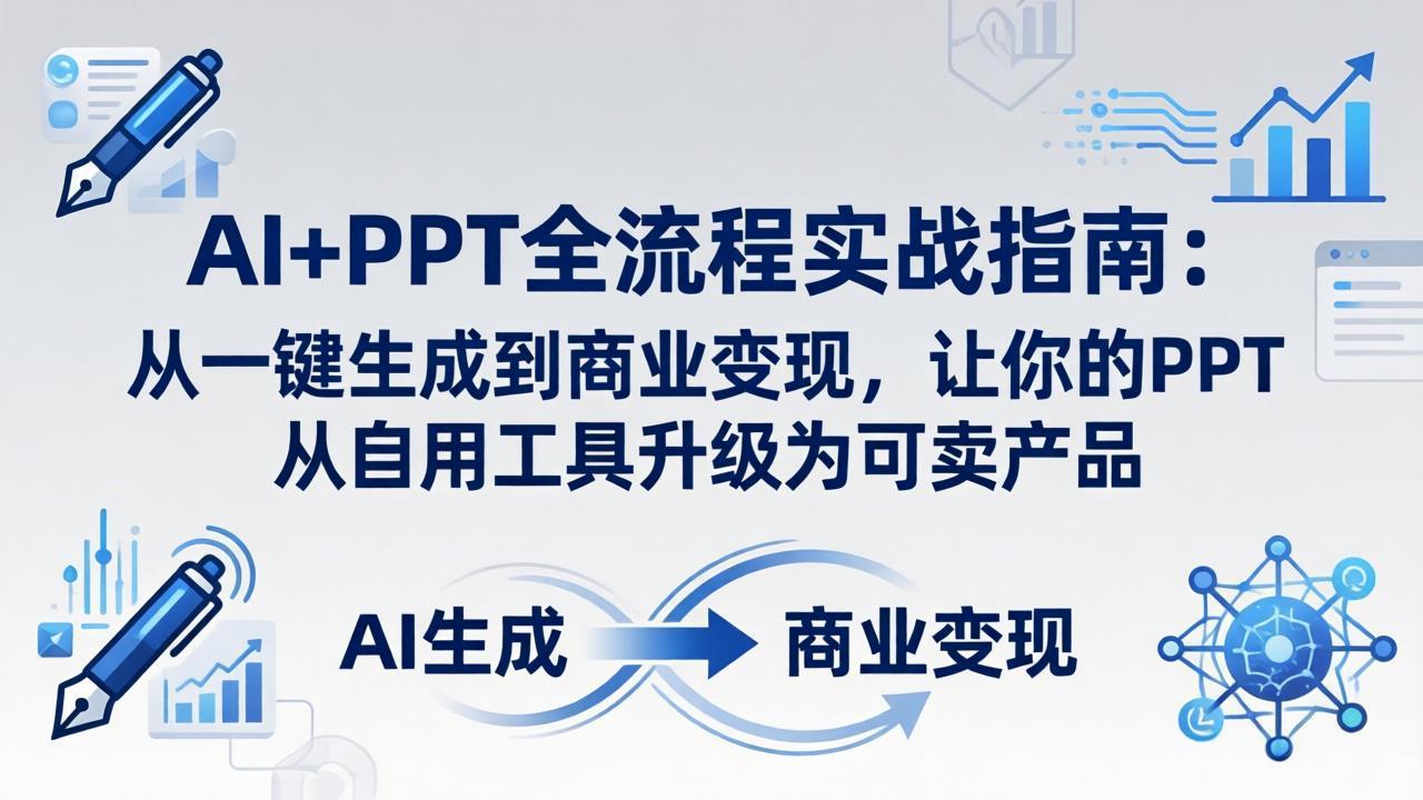 AI+PPT全流程实战指南-更新4月21：从一键生成到商业变现，让你的PPT从自用工具升级为可卖产品-云网创