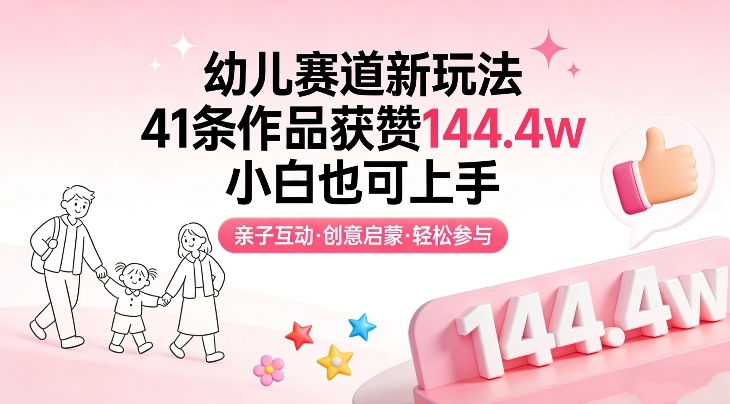 幼儿赛道新玩法，41条作品获赞144.4w，小白也可上手-云网创