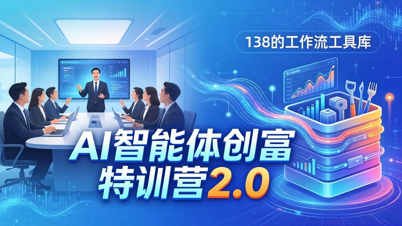 AI智能体创富训练营2.0：3天闭门直播+视频课+工具库，从0到1搭建智能体附138个工作流-云网创