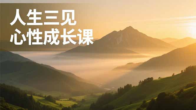 人生三见心性成长课，见天地众生自己，搞透人性安顿身心，活出清晰自我，内在富足无价-云网创