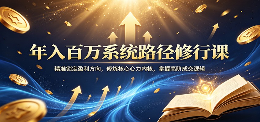 年入百万系统路径修行课：精准锁定盈利方向，修炼核心心力内核，掌握高阶成交逻辑-云网创