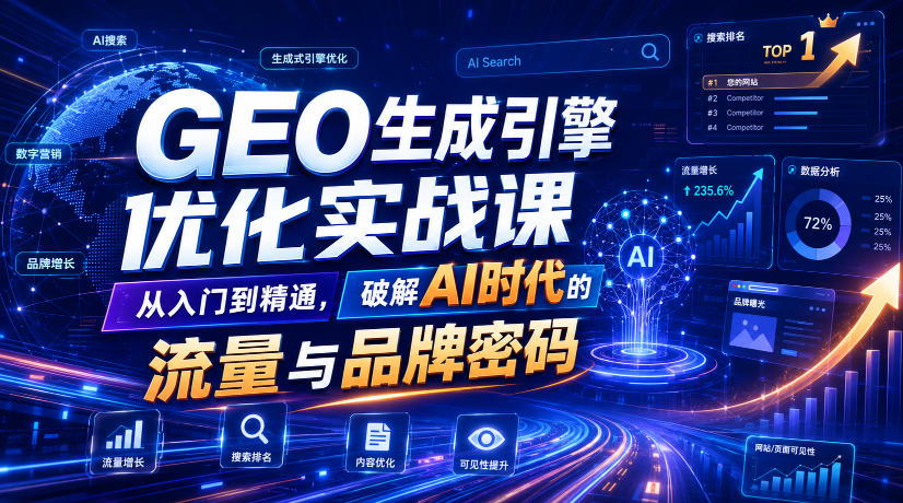GEO生成引擎优化实战课，从入门到精通，破解AI时代的流量与品牌密码-云网创