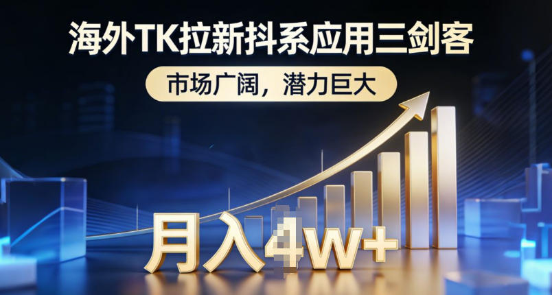 海外TK拉新抖系应用三剑客，市场广阔，潜力巨大，月入1w+-云网创