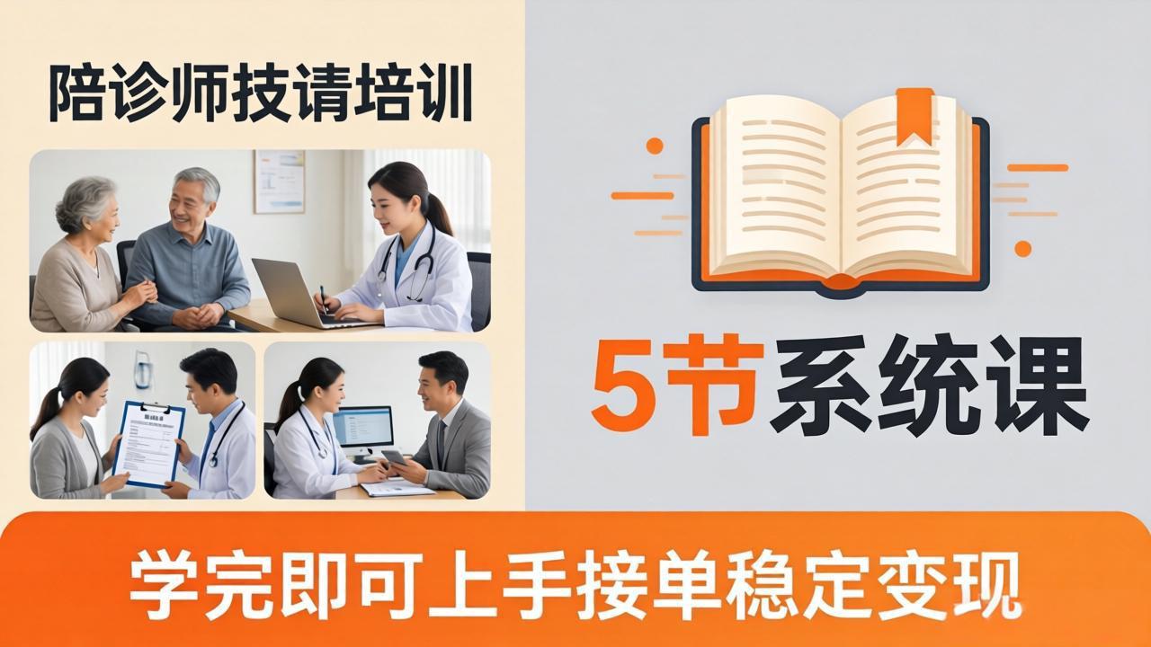 想做陪诊师不知从何下手？5节系统课教你掌握核心技能，学完即可上手接单稳定变现-云网创