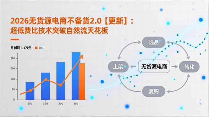 2026无货源电商不备货2.0【更新-4月】：超低费比技术突破自然流天花板，单店月利润1-3万元-云网创