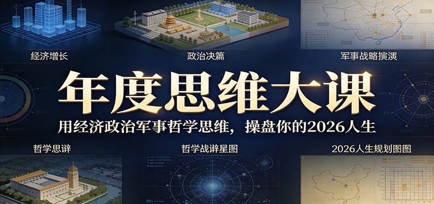 年度思维大课，用经济政治军事哲学思维，操盘你的2026人生-云网创