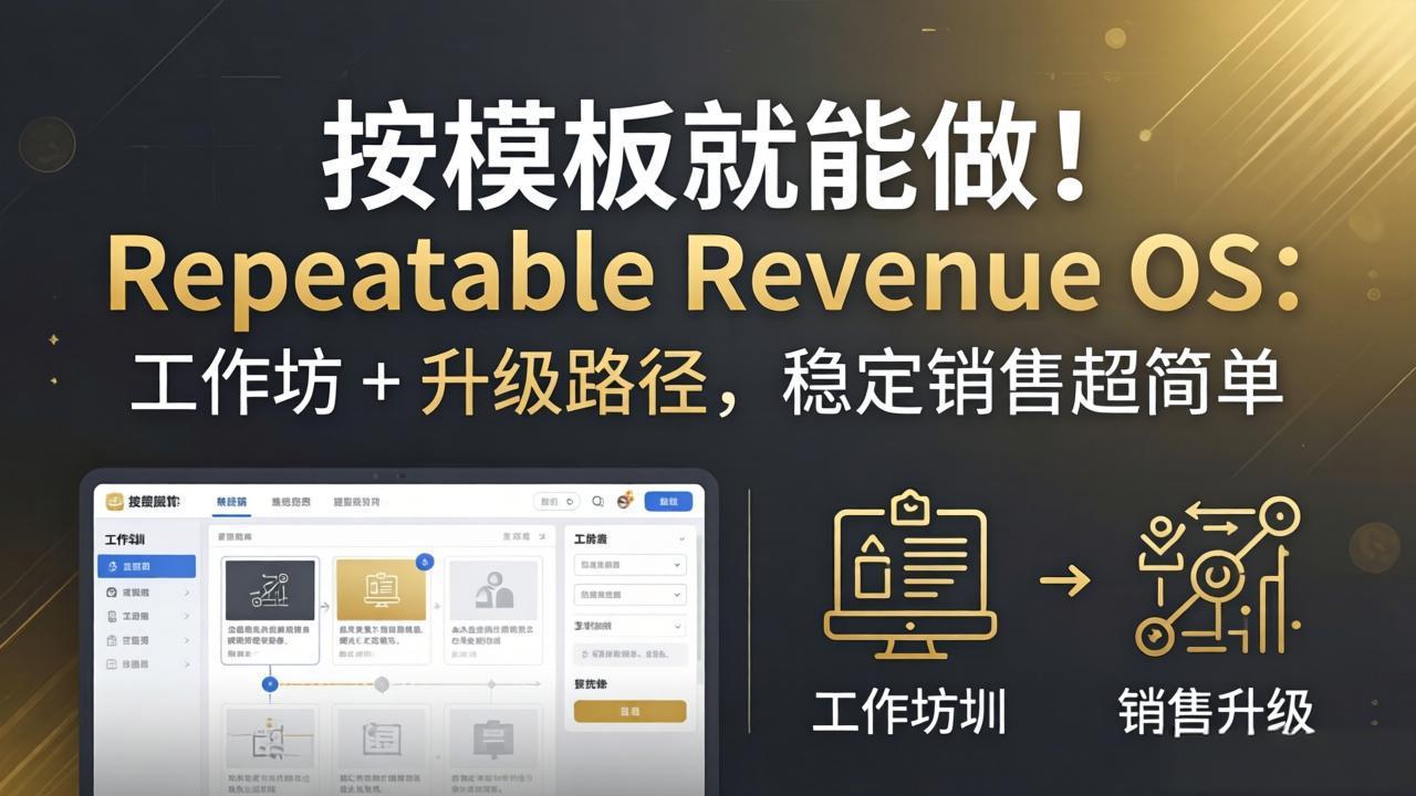 按模板就能做！Repeatable Revenue OS：工作坊 + 升级路径，稳定销售超简单-云网创