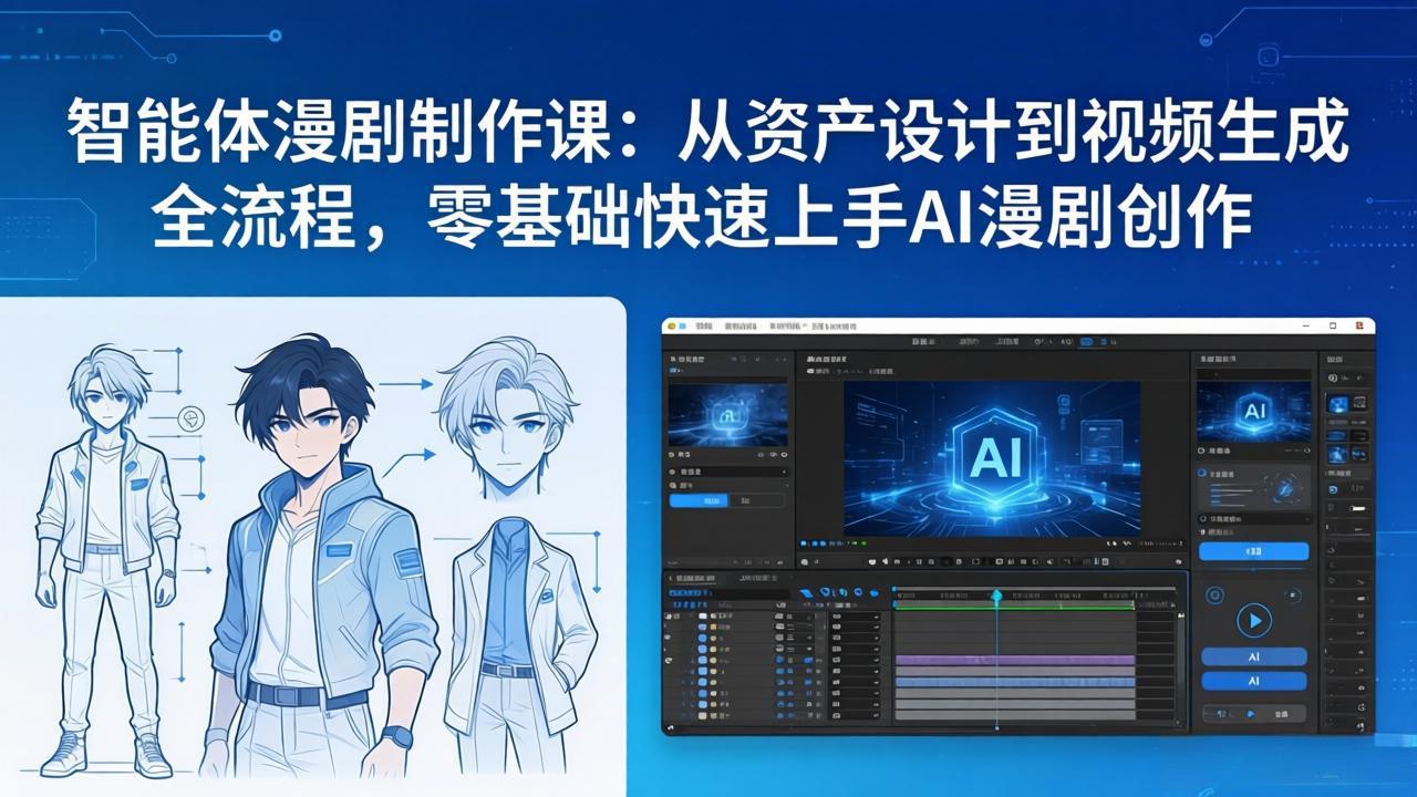 智能体漫剧制作课：从资产设计到视频生成全流程，零基础快速上手AI漫剧创作-云网创