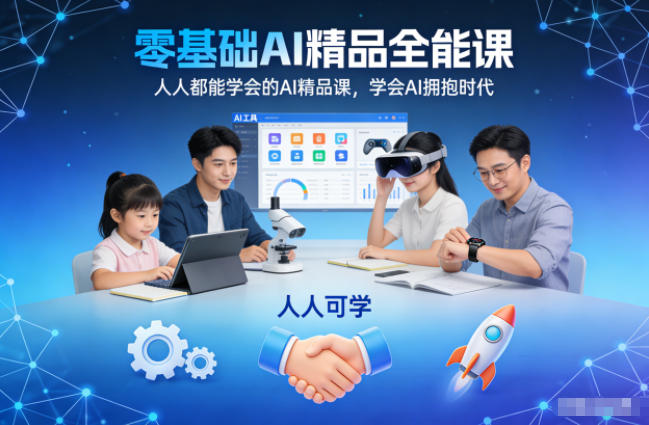 零基础AI精品全能课，人人都能学会的AI精品课，学会AI拥抱时代-云网创