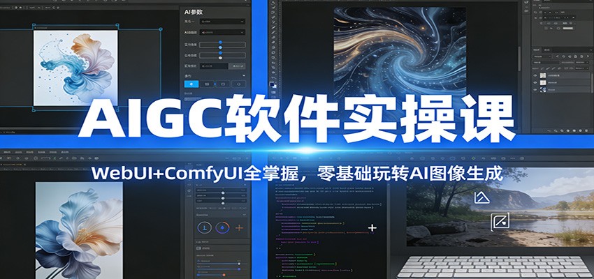 AIGC软件实操课：WebUI+ComfyUI全掌握，零基础玩转AI图像生成-云网创