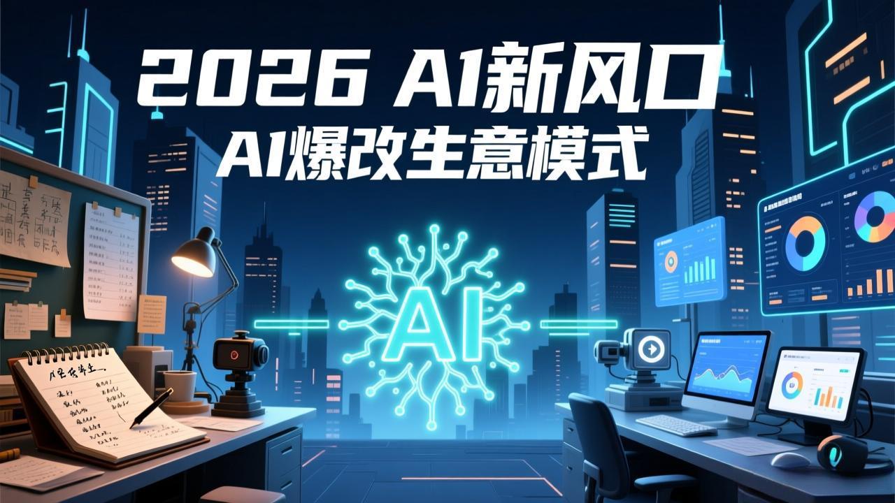 2026年AI创富新风口，用人工智能爆改你的生意模式，从短视频到直播全面降本增效抢占先机-云网创