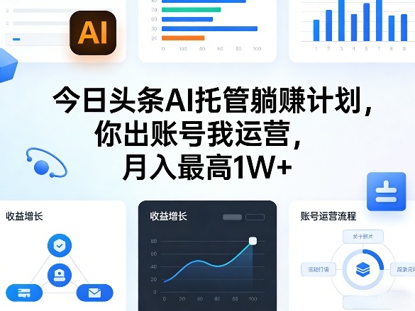 今日头条AI托管躺賺计划，你出账号我运营，月入最高1W+【揭秘】-云网创