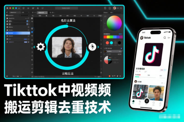 Tiktok中视频纯搬运剪辑去重技术，外来技术，自行测试-云网创
